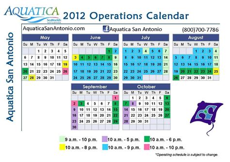 Seaworld San Antonio Calendar