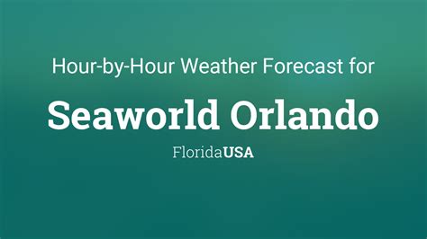 Seaworld orlando weather hourly. SeaWorld Orlando to end One Ocean killer whale shows by end of year, officials say By Lauren Seabrook, WFTV.com December 24, 2019 at 5:48 pm EST By Lauren Seabrook, WFTV.com December 24, 2019 at 5 ... 