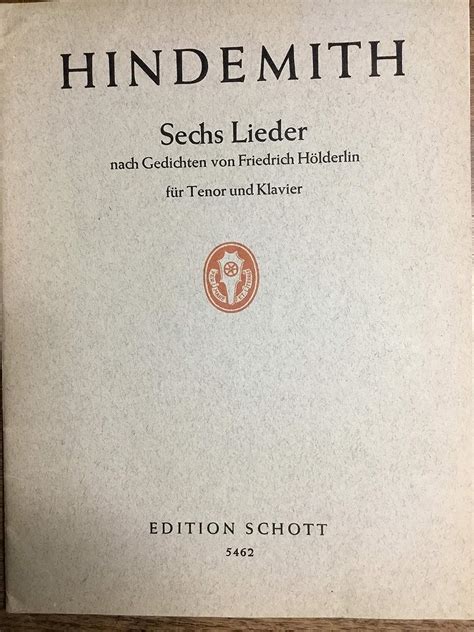 Sechs lieder nach gedichten von friedrich hölderlin. - Manual de solución de oferta y demanda correspondiente.