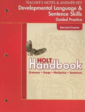 Second Course Holt Handbook Answers