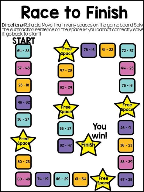 Second Grade Math Games Addition Subtraction Place Value Etsy Math