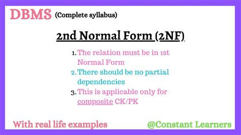 Second Normal Form (2NF) Database Normalization DBMS YouTube