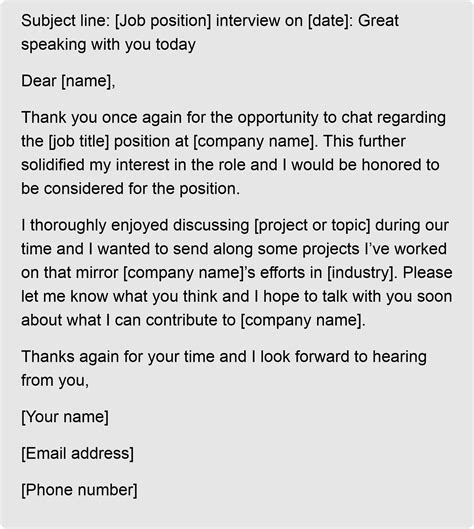 Second follow up email after interview. Don’t: Make generic statements. This is your last chance to place yourself as a top hiring candidate. So, avoid writing a follow-up email that only sums up the same closing sentiments you used in the interview. For example, don’t simply write, “Thank you for your time yesterday. I’m excited about the idea of joining your team!”. 