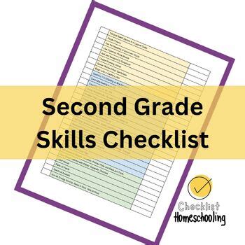 Second grade skills checklist