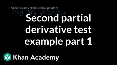 Second partial derivative test example, part 1 - YouTube