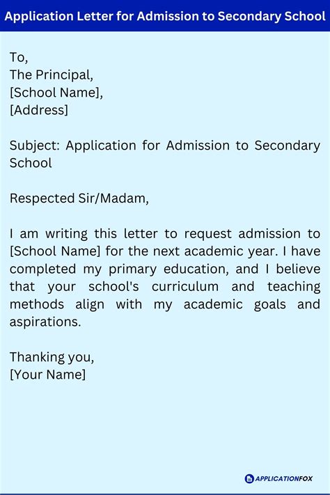 Secondary school application letter sample.  In this post we will be looking at t...