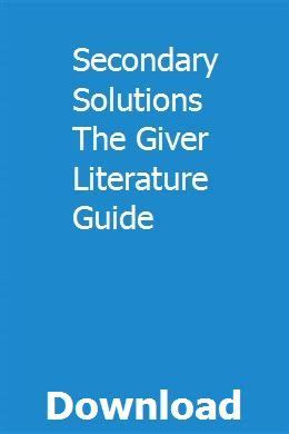 Secondary solutions the giver literature guide. - Kawasaki prairie 300 4x4 repair manual.