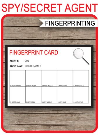 Secret Agent Party, Fingerprint Cards, Basic Computer Programming, Fbi