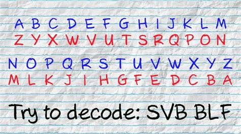 Secret Code Alphabet Backwards