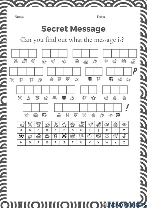 Secret Message Decoder Worksheets kidsworksheetfun