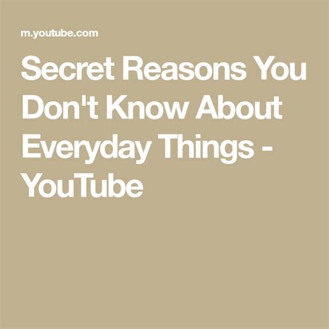 Secret Reasons You Don