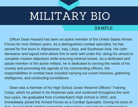 Secrets for Sample Military Bio Bio Examples