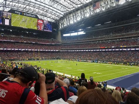 We don't seem to have any photos from this section. Field Level; 101 NRG Stadium (3) 102 NRG Stadium (1) 103 NRG Stadium (7) 104 NRG Stadium (7) 105 NRG Stadium (1)