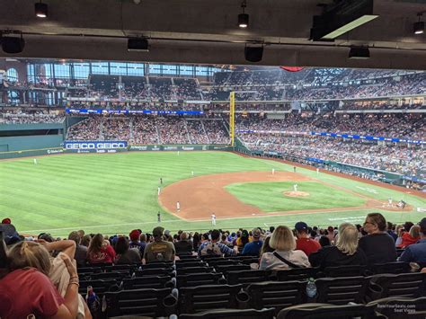 Section 107 globe life field. Lexus Club Seats at Globe Life Field are located in the first eight rows of sections 8-19. The rows are broken down into VIP, Platinum, Gold, Silver and Bronze level seating. Guests with a VIP, Platinum or or Gold level ticket (as of 2022, these are rows 1-3) get exclusive access to the Lexus Club. Guests with indoor club access will enjoy one ... 