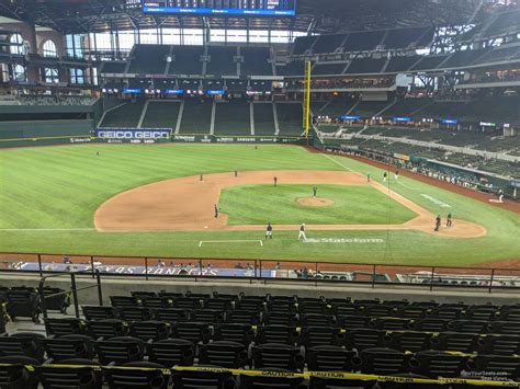 Go right to section 1111». Section 10 is tagged with: along the 3rd base line. Seats here are tagged with: can be in the shade during a day game is a folding chair is near the visitor's dugout is on the aisle is padded. frank. Globe Life Field. Texas Rangers vs Boston Red Sox. 10.. 