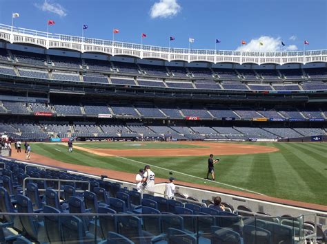Field Level seats at Yankee Stadium include all 100 Level sections and all sections numbered with two digits (e.g.: 11). About half of these sections are premium seating with access to the Legends Suite, Champions Suite or another exclusive space. Non-premium sections include 103-114B and 126-136.. 