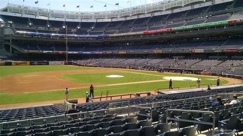 Field Level seats at Yankee Stadium include all 100 Level sections and all sections numbered with two digits (e.g.: 11). About half of these sections are premium seating with access to the Legends Suite, Champions Suite or another exclusive space. Non-premium sections include 103-114B and 126-136..