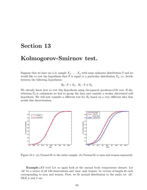 Section 13 Kolmogorov Smirnov Test Mit Opencourseware