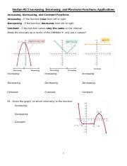 Section 2.1 - Increasing, Decreasing, and Piecewise Functions; …