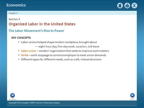 Section 3 Organized Labor Answer Key