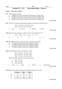 Section 9.1 9.3 Take Home Quiz Form A ANSWER KEY