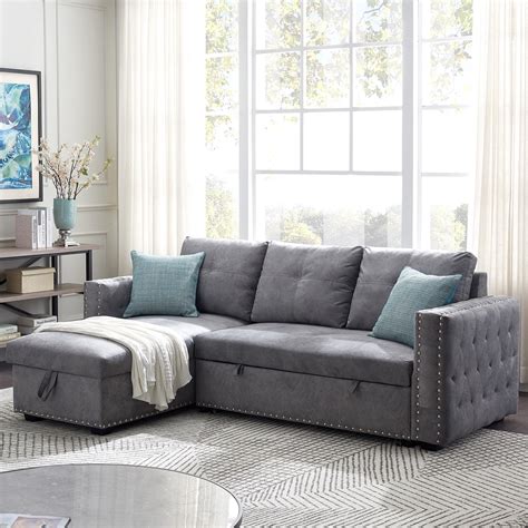 Sectional couch with sleeper. Rejeana 120" Wide Reversible Modular Corner Sectional with Ottoman. by Latitude Run®. From $899.99 $999.99. ( 202) Free shipping. Sale. 