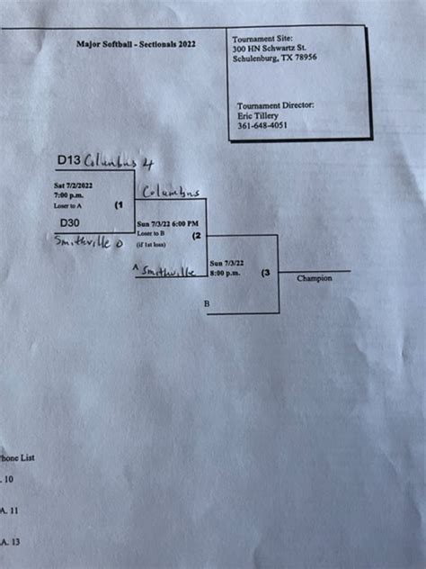 Sectional ournaments