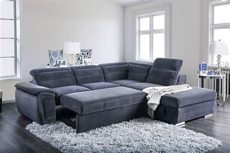 Sectional pull out. Pull-out couch bed: This sectional sofa comes with a sleeper, that can be pulled out from underneath the couch. The pull-out couch bed sleeper sofa with chaise and storage offers plenty of space for guests to sit and relax, while its storage chaise allows you to accommodate extra pillows, linens, and blankets. 