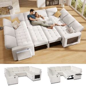Sectional sleeper sofa.  Shop Vipbear 8 Seat U Shaped Modular Sectional Sleep...