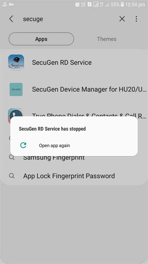 SecuGen RDSERVICE not found