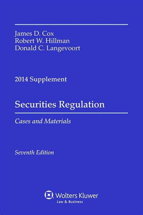 Download Securities Regulation Cases And Materials By James D Cox