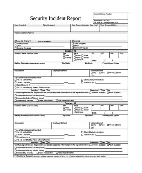 Security Incident Report PDF Form Fill Out and Sign Printable PDF