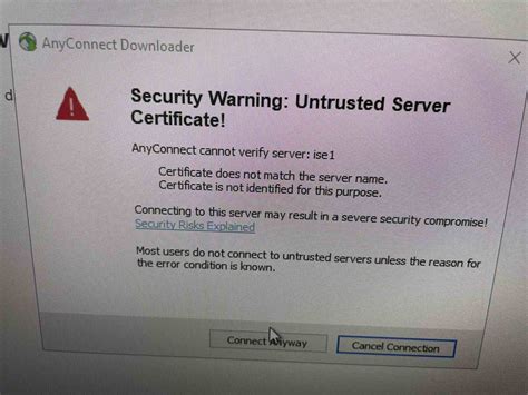 Security warning untrusted server certificate cisco anyconnect. .  <a hre...