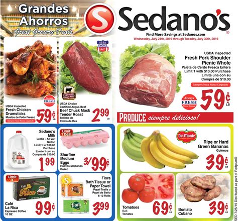 Mar 29, 2023 · Valid 03/29 - 04/04/2023 Sedano’s Supermarket began as a neighborhood grocery store in Hialeah, Florida. It has increasingly grown to deal in different communities in Florida, with thirty-five stores to its name. Sedano’s goal aims at availing Latin products that bring back the flavor of its customers’ homeland. . 