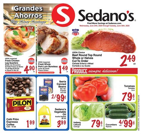 Sedanos 24. Find a Sedano's Supermarket near you. Shop online now and get same day delivery or free pick. Check out our weekly specials. Shop Now to Save. 