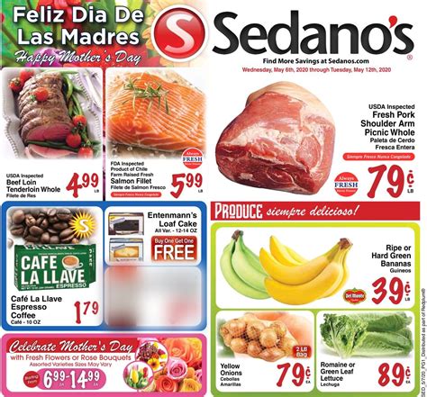 ⭐ Sedano's weekly ad and next week's ad preview. Browse Sedano's upcoming sales and Digital Coupons. Sedano's weekly ad this week: may 22 to may 28, 2024 Sedano's ad preview next week: may 29 to june 4, 2024. Sedano's Ad Deals: whole picnic pork shoulder $1.99 lb; cafe la llave espresso $2.99; malanga $2.79 lb; sedano's sweet .... 