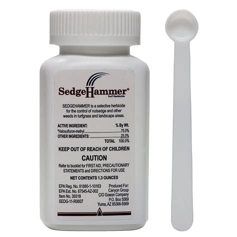 Sedgehammer. Sedgehammer is a brand of herbicides for post-emergence control of sedges such as purple and yellow nutsedge in lawns, turfgrass, and landscaped areas. Sedgehammer + is a different product for small area, landscape and homeowner use, with a different active ingredient and label. Learn more about … See more 