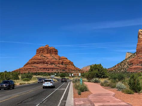 Sedona scenic drive. You'll pass some snow covered mountains and drive through forest lands this way. Or... you could take 89 from Sedona to Flagstaff and then continue on 89 ... 