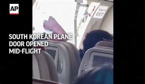 See the moments after a passenger opened a plane door during flight