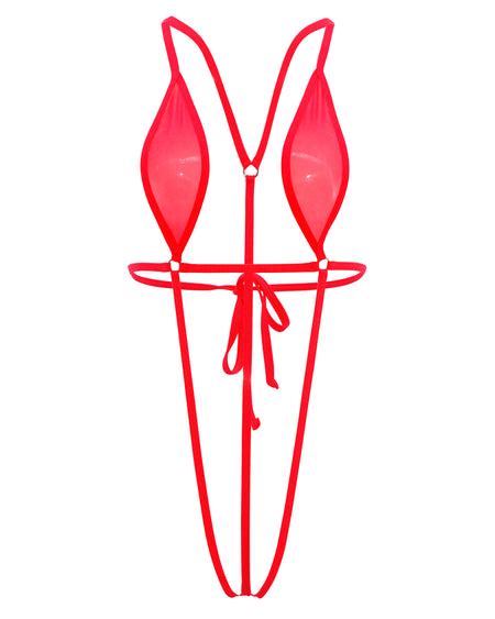 See thru string bikinis
