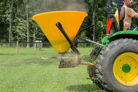 Seed spreader for tractor. In Stock. SAVE $47.00. Details. Rankin 3-Point Tractor Fertilizer Spreader Model PL-500. Features: Seamless 1-piece poly hopper. Spreading widths from 26' - 40. Spread pattern full rear, left rear or right rear. Category 1, 3-point hitch with reversible lift arm pins to accommodate different size tractors. 