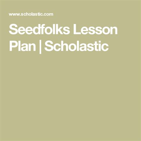 Seedfolks lesson plans. To write an activity plan, a teacher will first start with a description of what the central ideas are in the lesson plan as well as what the learning objectives are for students and then will detail the activity and lessons themselves. 