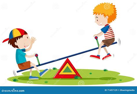 Seesaw Playground Equipment Pictures stock illustrations