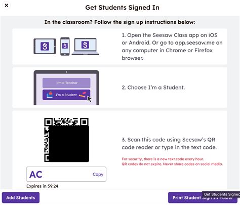 Seesaw Student Login Qr Code