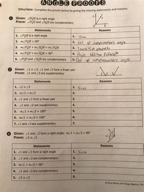 Segment And Angle Proofs Worksheet With Answers