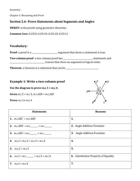 Segment and angle proofs worksheet with answers pdf. 6 Prove Statements about ...