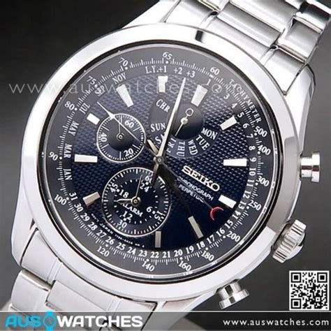 Seiko Chronograph SPC125P1 Perpetual Blue Dial Alarm Watch