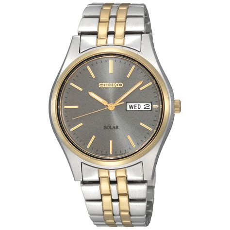 Seiko two tone bracelet watch.  Solar cell with high performance elect...
