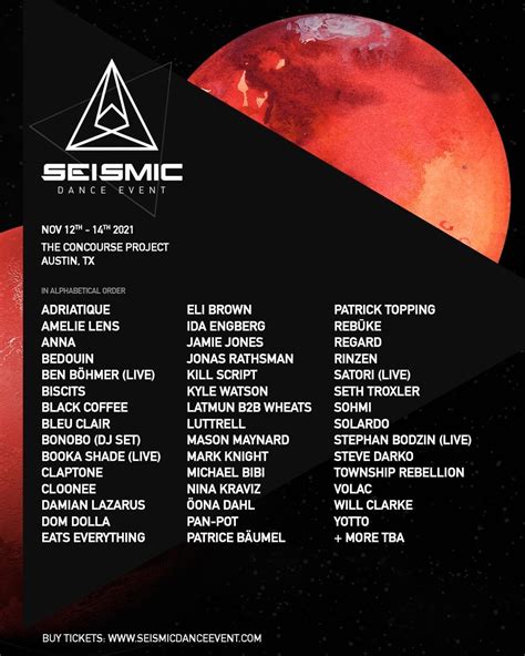 Seismic austin. Austin’s premier house and techno music festival, Seismic Dance Event, just announced the lineup for the debut Seismic Spring: Lite Edition.Set to take place at The Concourse Project in Austin ... 
