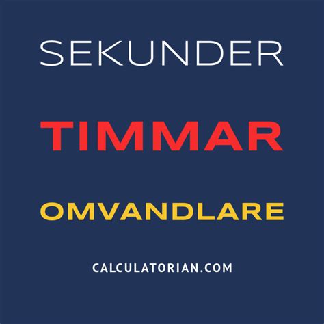 Sekunder till timmar